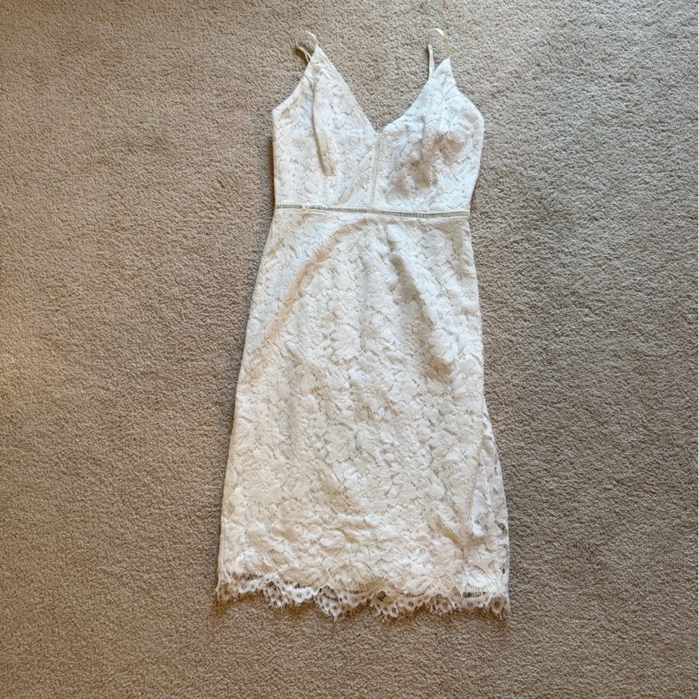 Astr Ivory Lace Dress